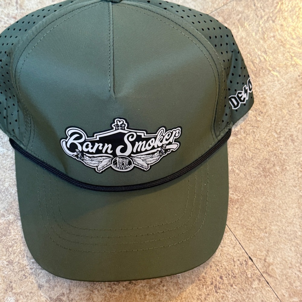 Drew Estate Barn‎ Smoker Cigar Hat Olive Green Rope Performance Perforated Cap